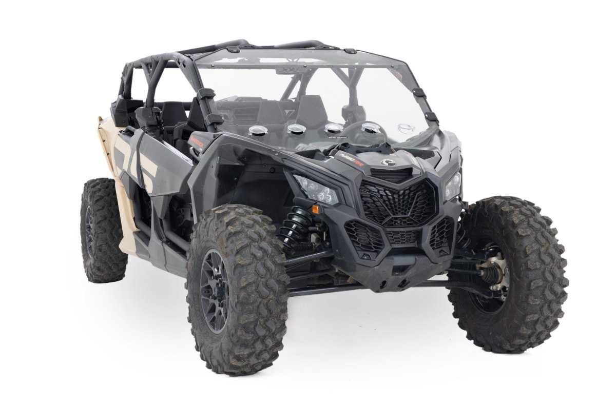 Can-Am Maverick X3 Max X ds Turbo R Vented Full Windshield - Rough Country - Scratch Resistant - '17-'19